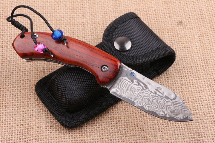 Maple Leaf VG10 Damascus steel folding pocket knife UD404704
